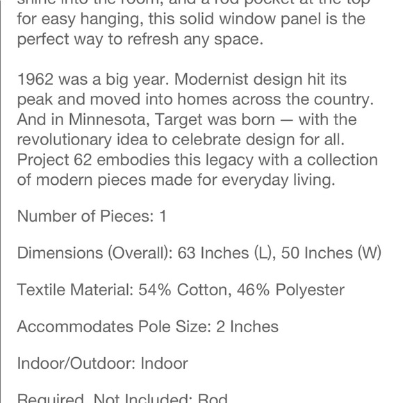 63"x50" Henna Blackout Curtain Panel
Black - Project 62™ new - Picture 6 of 7